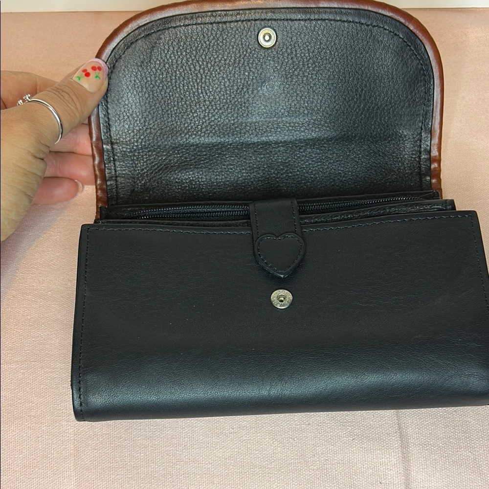 Brighton Brown and Black Crocodile Textured Wallet - Picture 3 of 8